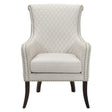 Avalon Beige Quilted Fabric Accent Chair front view