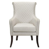 Avalon Beige Quilted Fabric Accent Chair front view
