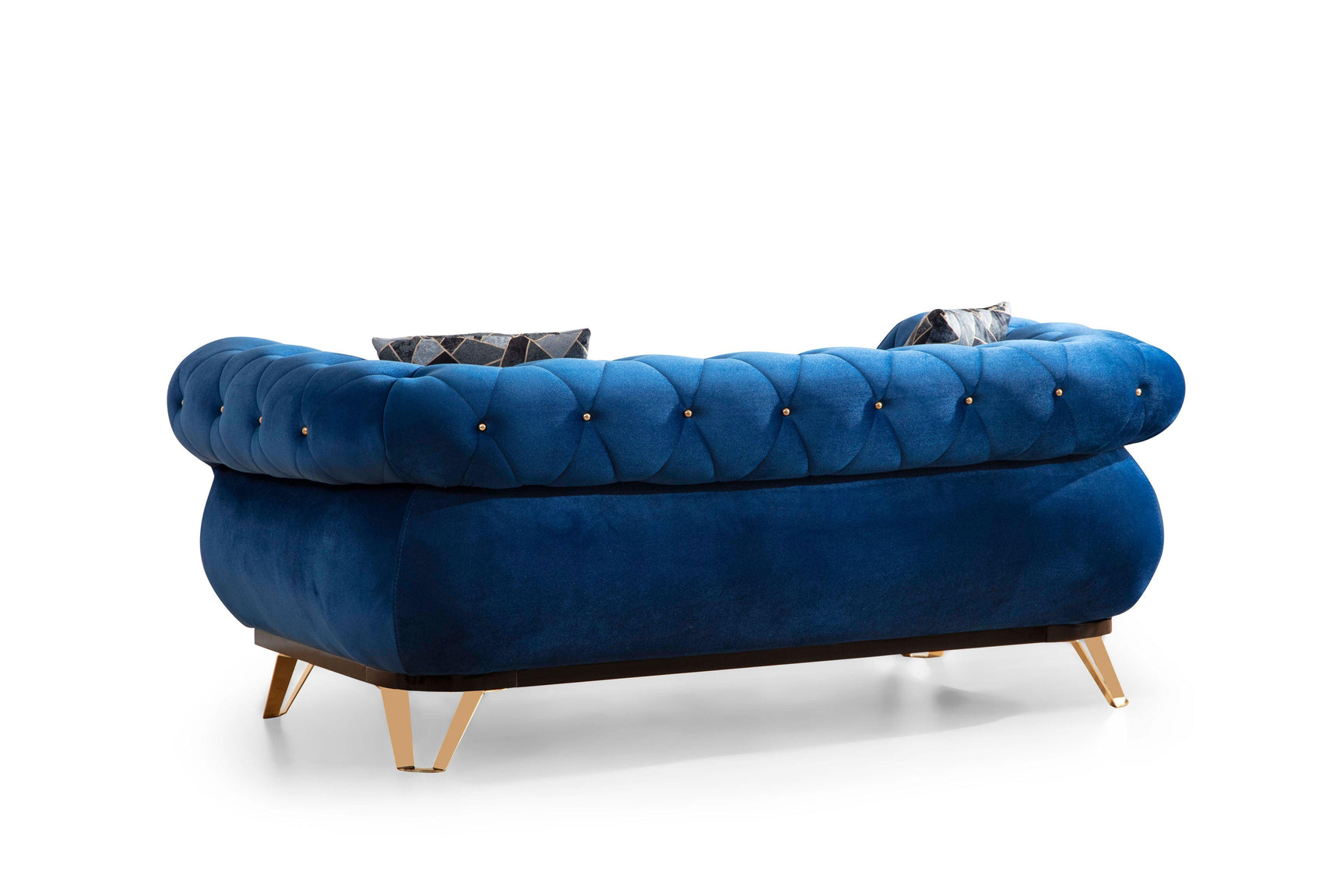 Main front view of Lily Navy Velvet Sofa