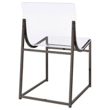 Focus on chair design and table edge