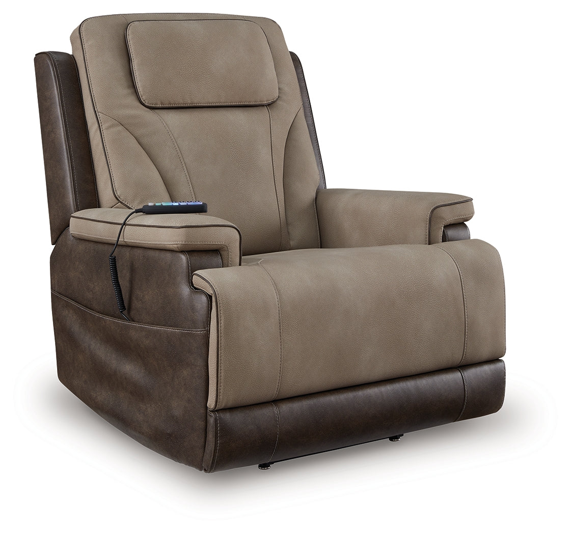 4Z-Peaceful Pause Sand Microfiber Power Lift Recliner side view