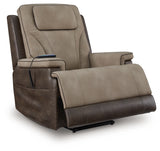 4Z-Peaceful Pause Sand Microfiber Power Lift Recliner reclining position