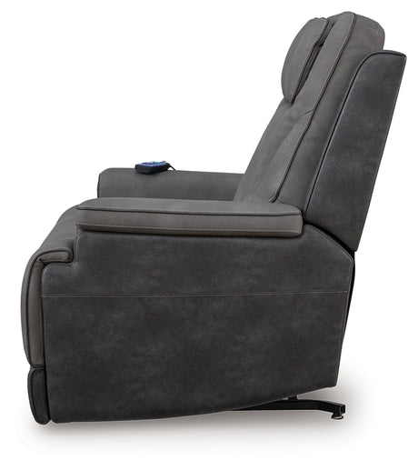 Alternate side view of Ashley power lift recliner