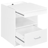 Fabre 1-Drawer Extendable Top Nightstand White High Gloss — product image 3