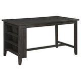 Close-up detail of dark grey table surface