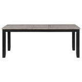 Room angle showing extension leaf opened on Elodie dining table