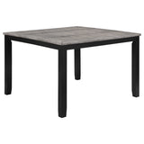 Close-up detail of Elodie dining set black and gray finish
