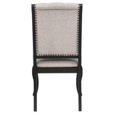 Side profile of the chair legs and frame