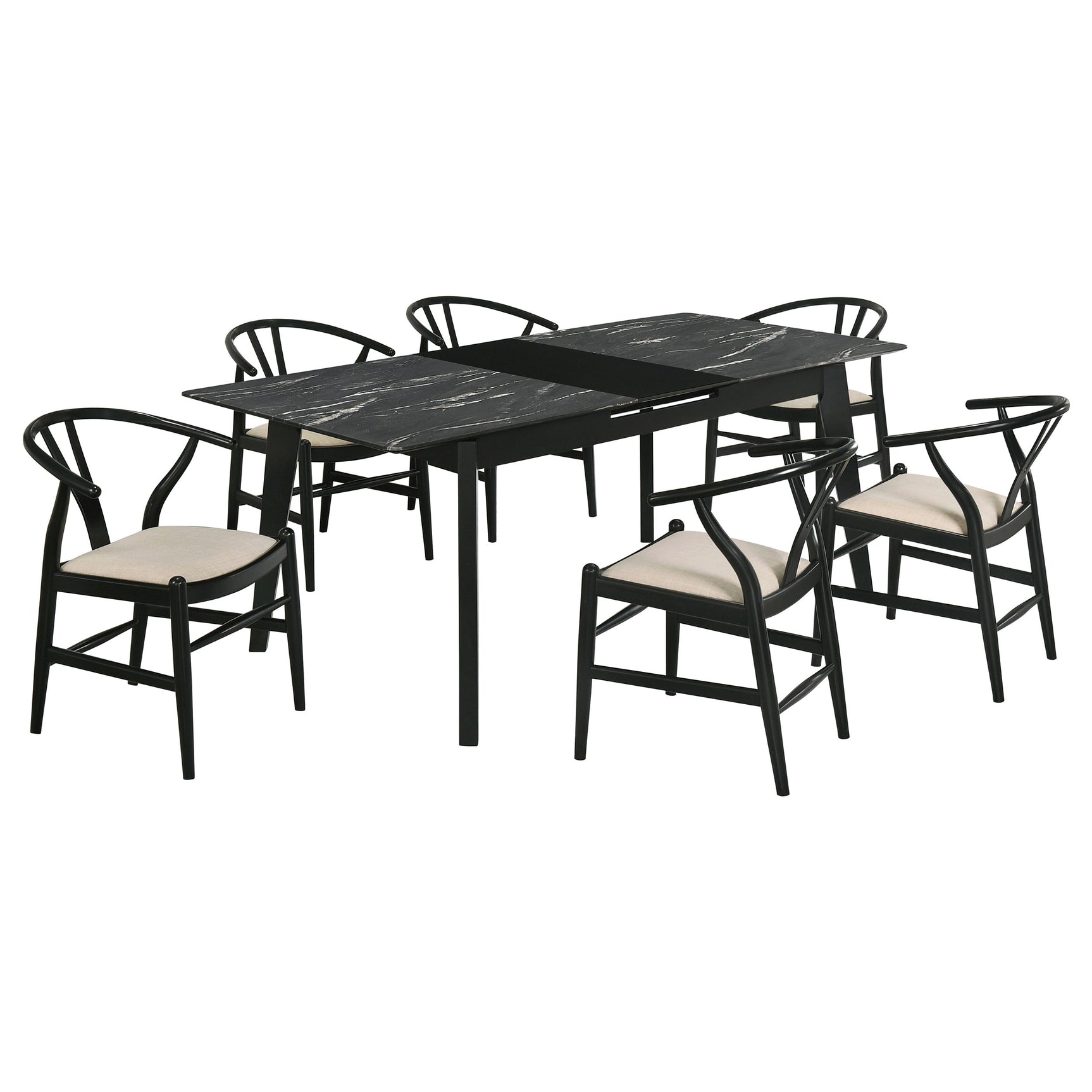 Detail close-up of Crestmont dining table extension mechanism