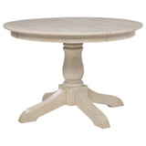 Orrison Oval Dining Table close-up of table top and turned pedestal base