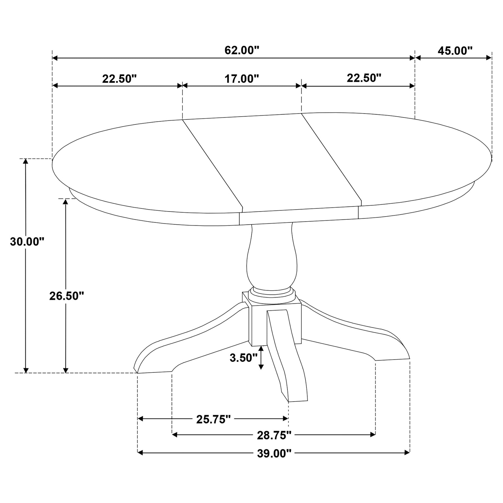 Orrison Dining Table assembly hardware components