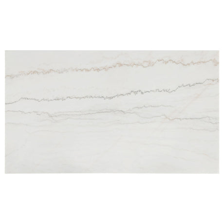 Averill 72-inch rectangular dining table with white marble top and coffee bean base, angled view