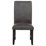 Back view of Averill faux leather dining chair