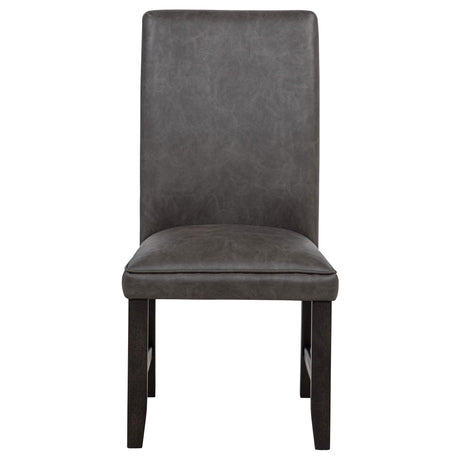 Back view of Averill faux leather dining chair