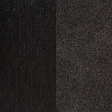 Averill dark grey faux leather upholstered dining side chair front view