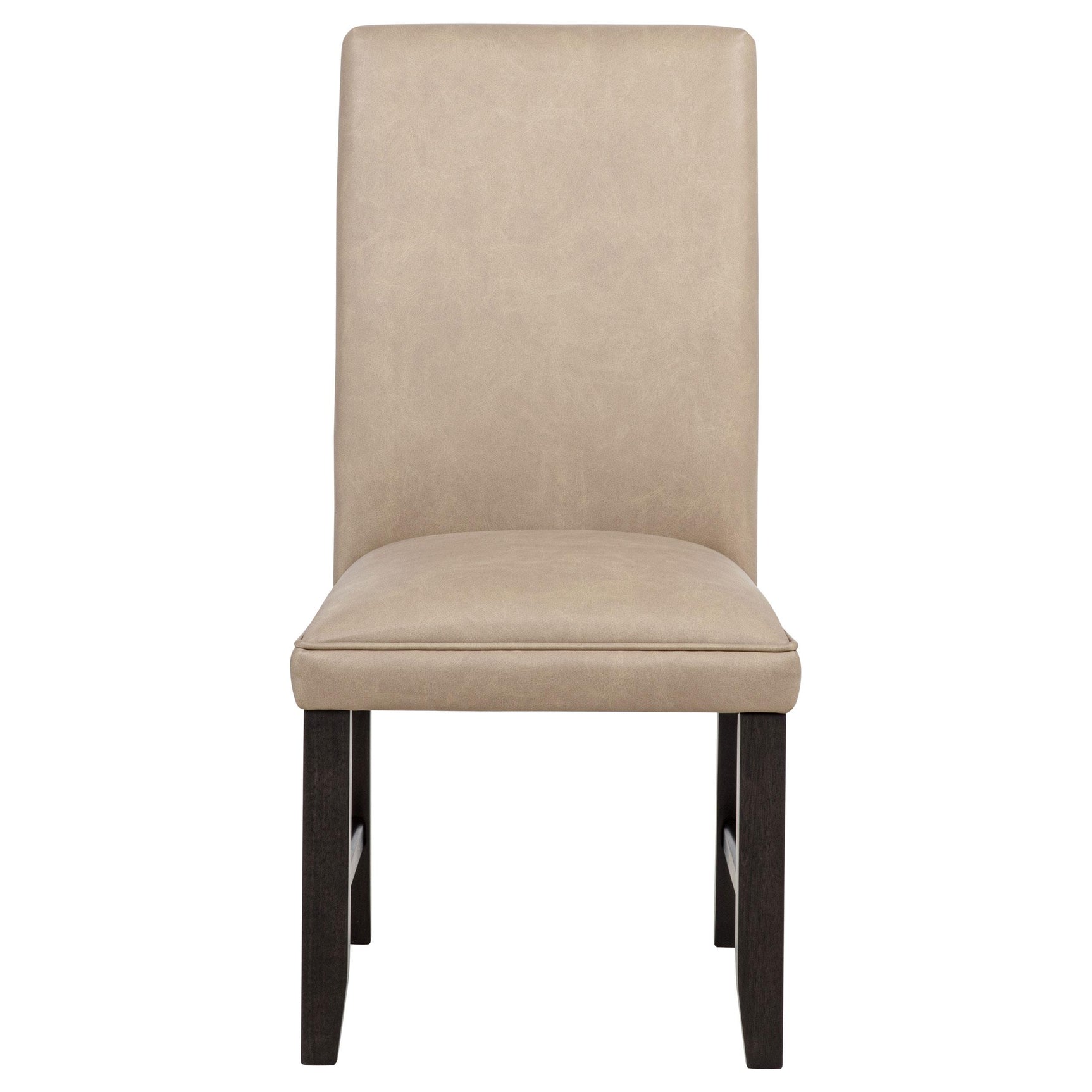 Side profile of Averill dining chair with tapered legs