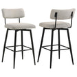 Levine Fabric Upholstered Swivel Bar Chair Cream Set of 2 — product view