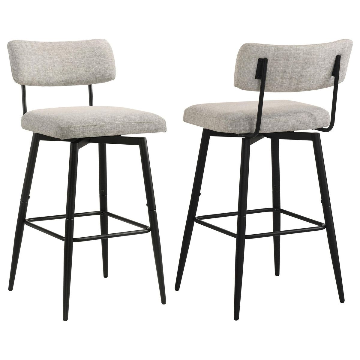 Levine Fabric Upholstered Swivel Bar Chair Cream Set of 2 — product view