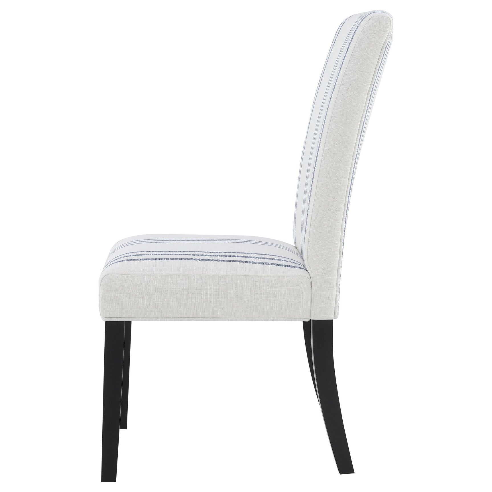 Black finished hardwood frame detail on Herran dining chair