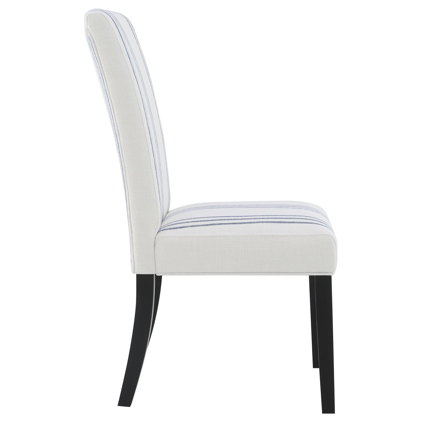 Herran dining side chair angled view showing padding and upholstery