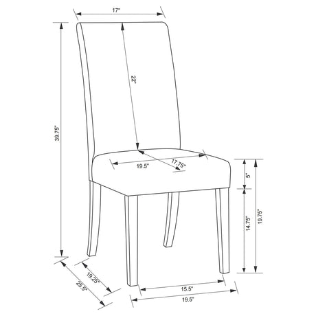 Herran beige upholstered dining side chair front angle