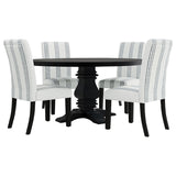 Herran beige upholstered dining side chair front angle