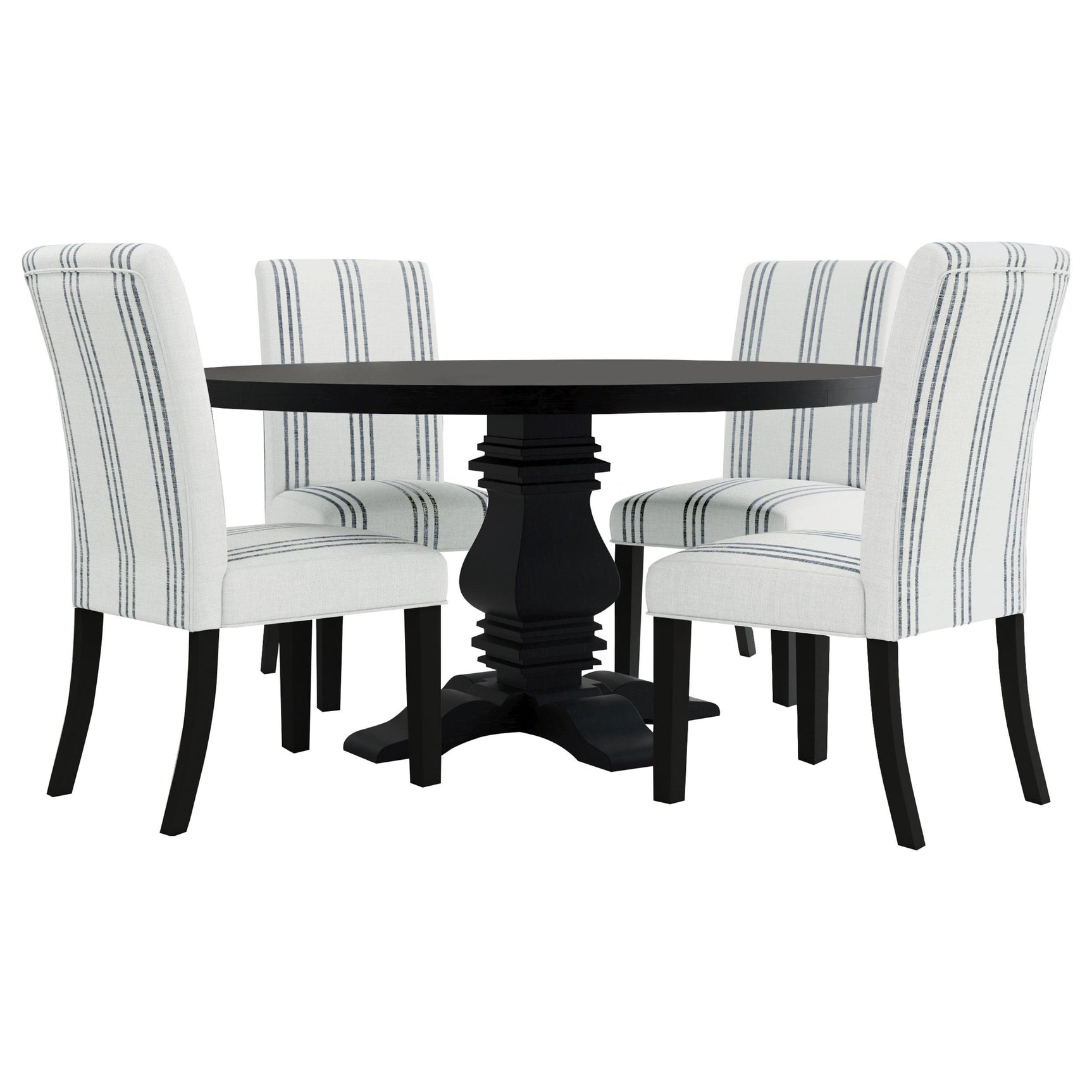 Herran beige upholstered dining side chair front angle