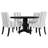Herran beige upholstered dining side chair front angle
