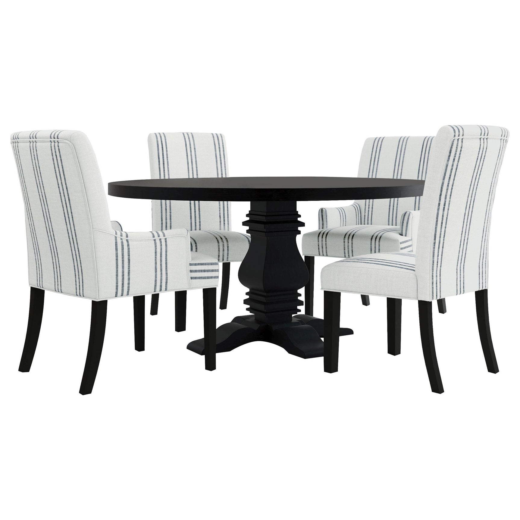 Herran beige upholstered dining side chair front angle