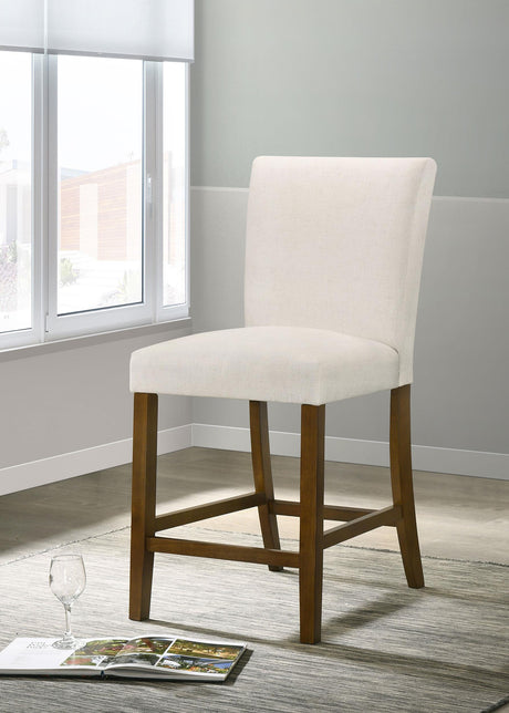 Paxton Beige Upholstered Counter Height Dining Chair side angle