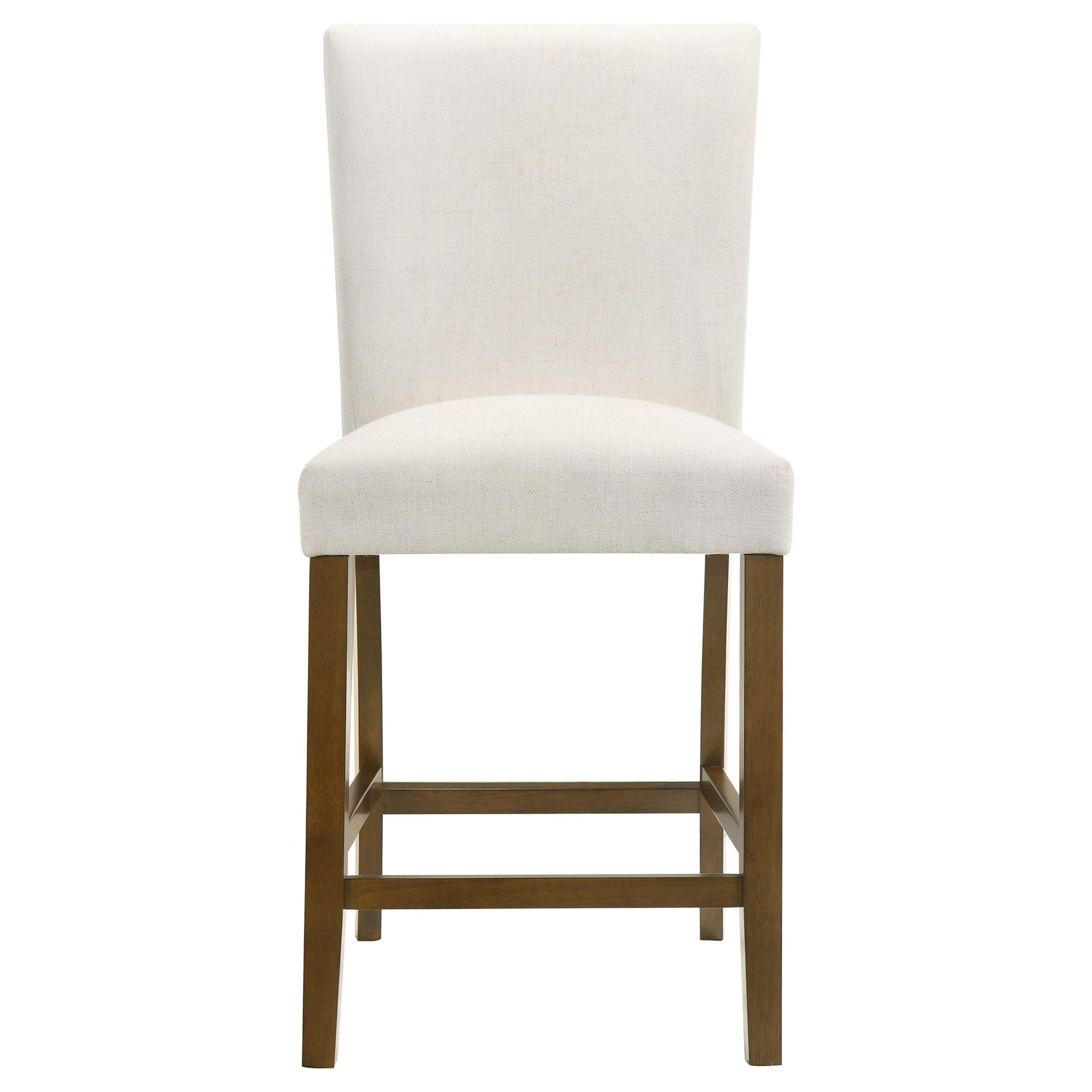 Paxton Beige Upholstered Counter Height Dining Chair front and side view