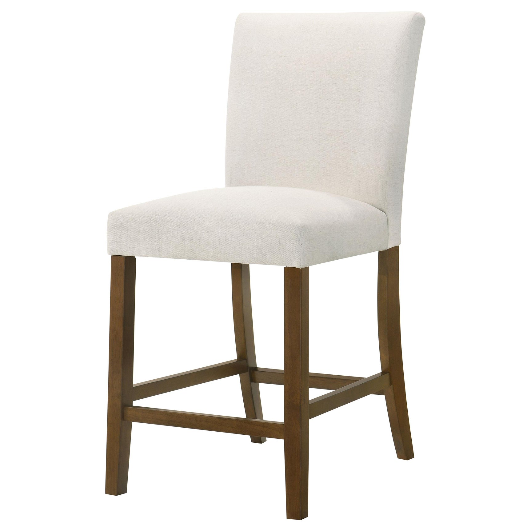 Paxton Beige Upholstered Counter Height Dining Chair front and side view