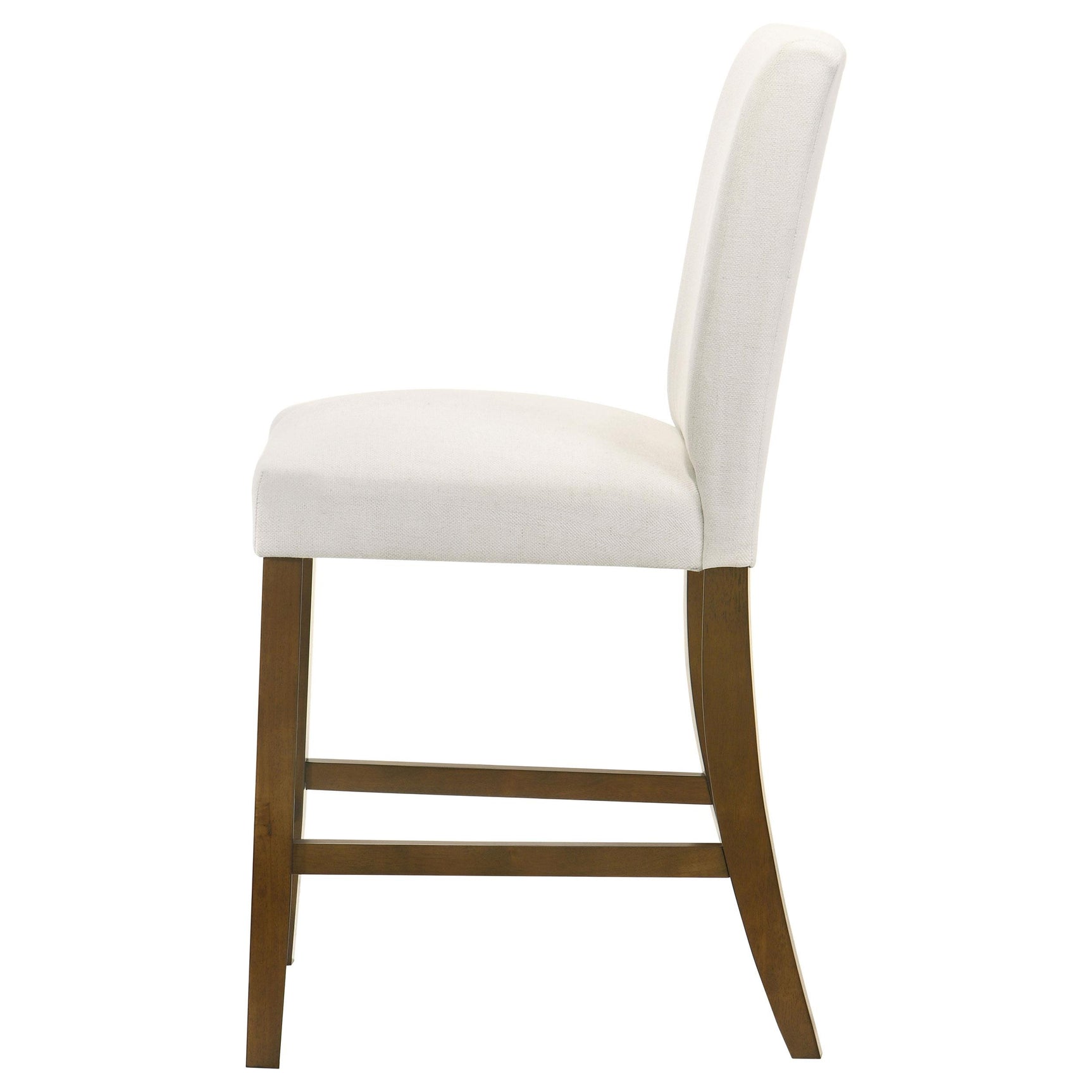Paxton Beige Upholstered Counter Height Dining Chair front and side view