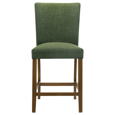Paxton set of 2 green upholstered counter height dining chairs