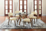 Gabriel upholstered counter height stools cappuccino and tan side angle