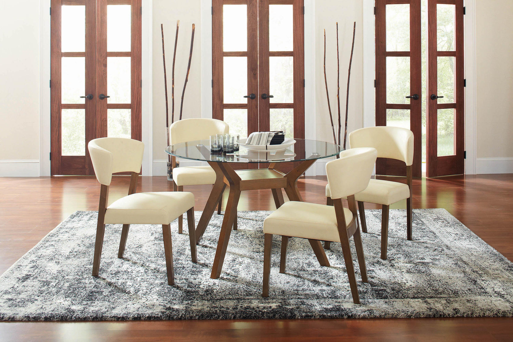 Gabriel upholstered counter height stools cappuccino and tan side angle