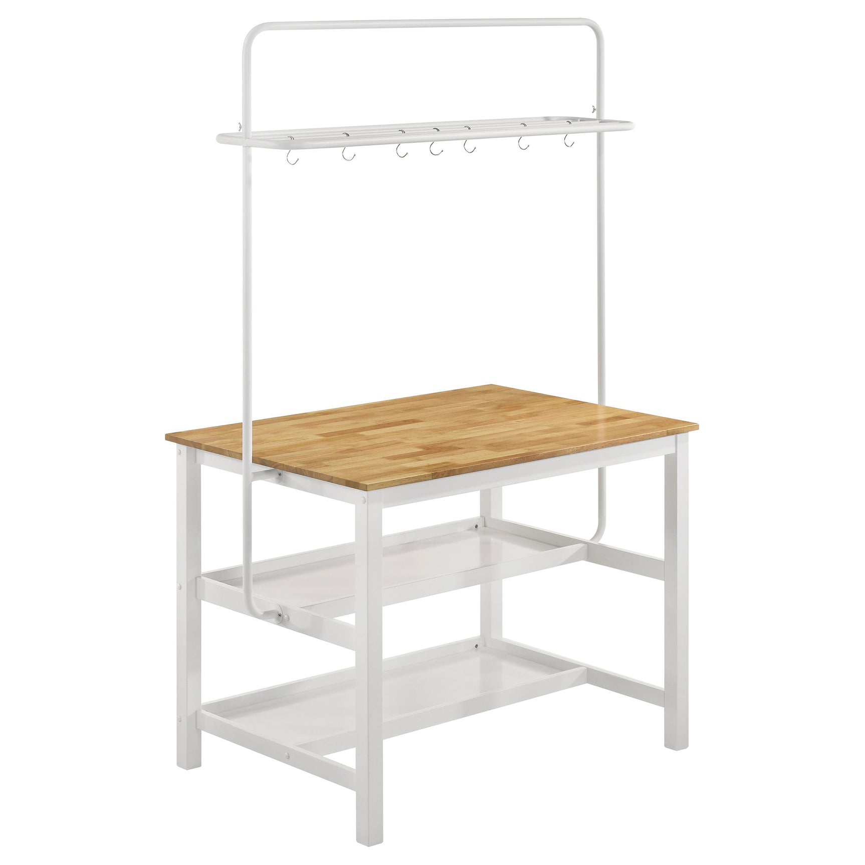 detailed detail view of Edgeworth White Kitchen Island Counter Height Dining Set