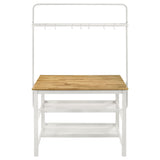 another main view of Edgeworth White Kitchen Island Counter Height Dining Set