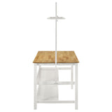 side angle of Edgeworth White Kitchen Island Counter Height Dining Set