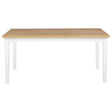 Side view of Andrews farmhouse style dining table