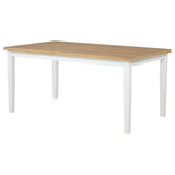 Andrews dining table corner showing true square edge tabletop