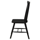 Back view of black Windsor dining side chair