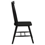 Side chair angled view with black finish