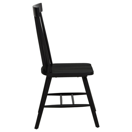 Side chair angled view with black finish