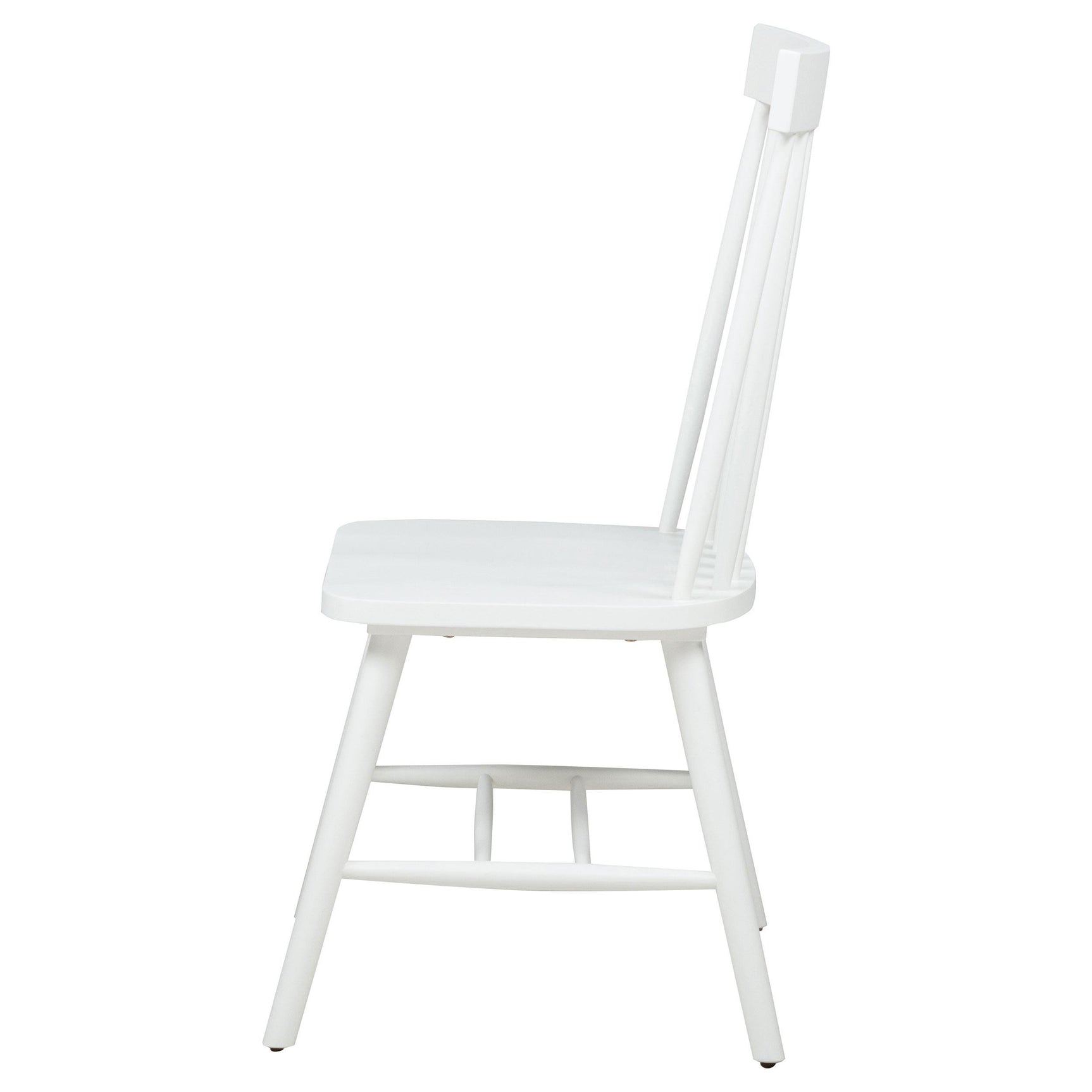Andrews Windsor chair white angled leg and stretcher detail