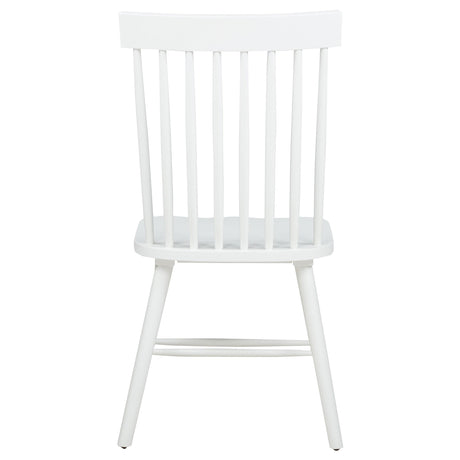 Andrews Windsor white dining chair on hardwood floor