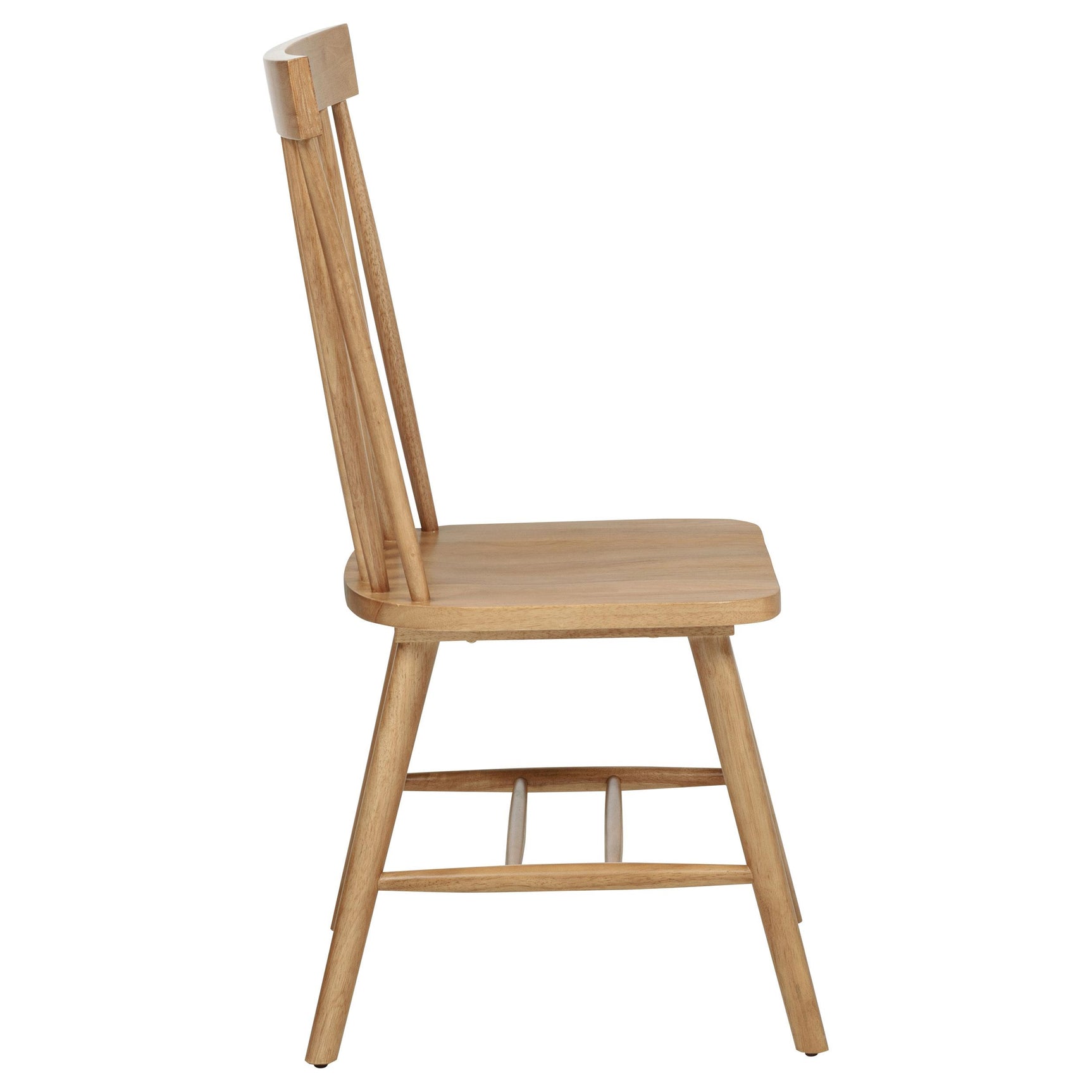 Angled rear view of chair legs