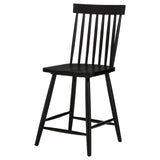 Close-up of bucket style scooped wood seat
