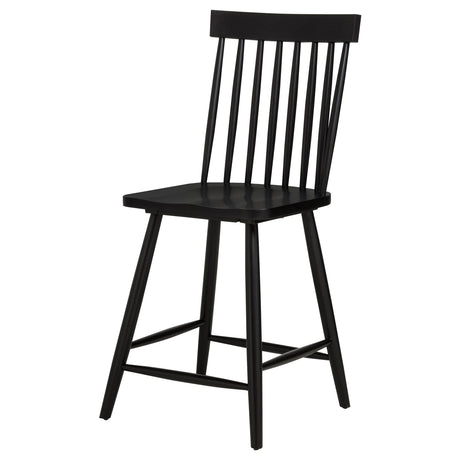 Close-up of bucket style scooped wood seat