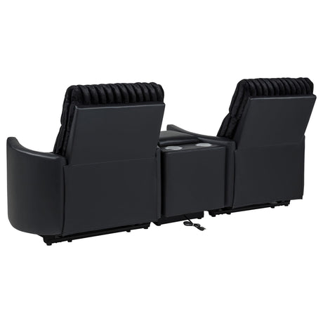 Madden 3-piece Corduroy Upholstered Manual Theater Seating Black — product image 6